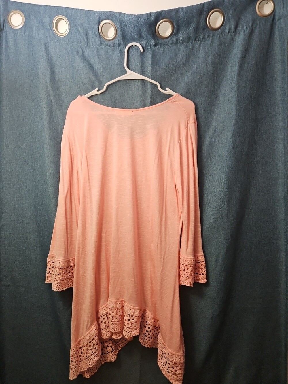 Indigo Soul Boho Tunic Top Large Pink Rayon Crochet Lace ✨💗👍HOST PICK👍💗✨ - Picture 7 of 16